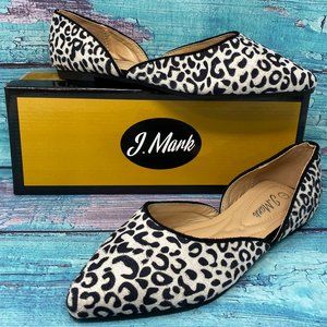J MARK Women Shoes Black Zebra Leopard Flat Shoe 7